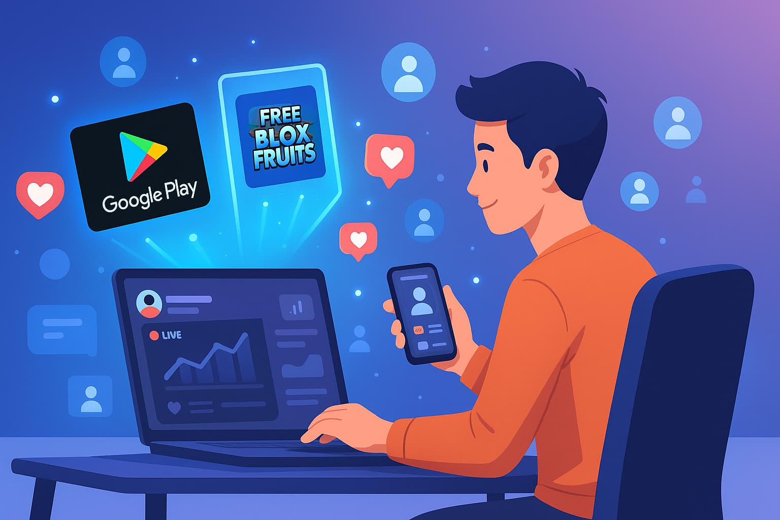 social media creator growth through gift card