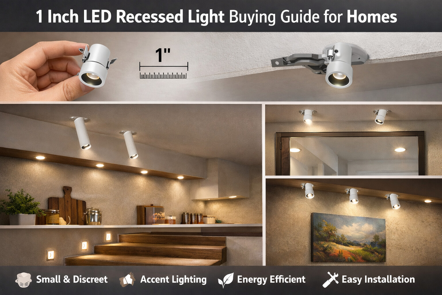 1 Inch LED Recessed Light
