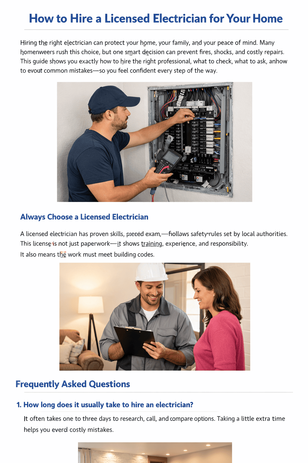 How to Hire a Licensed Electrician for Your Home