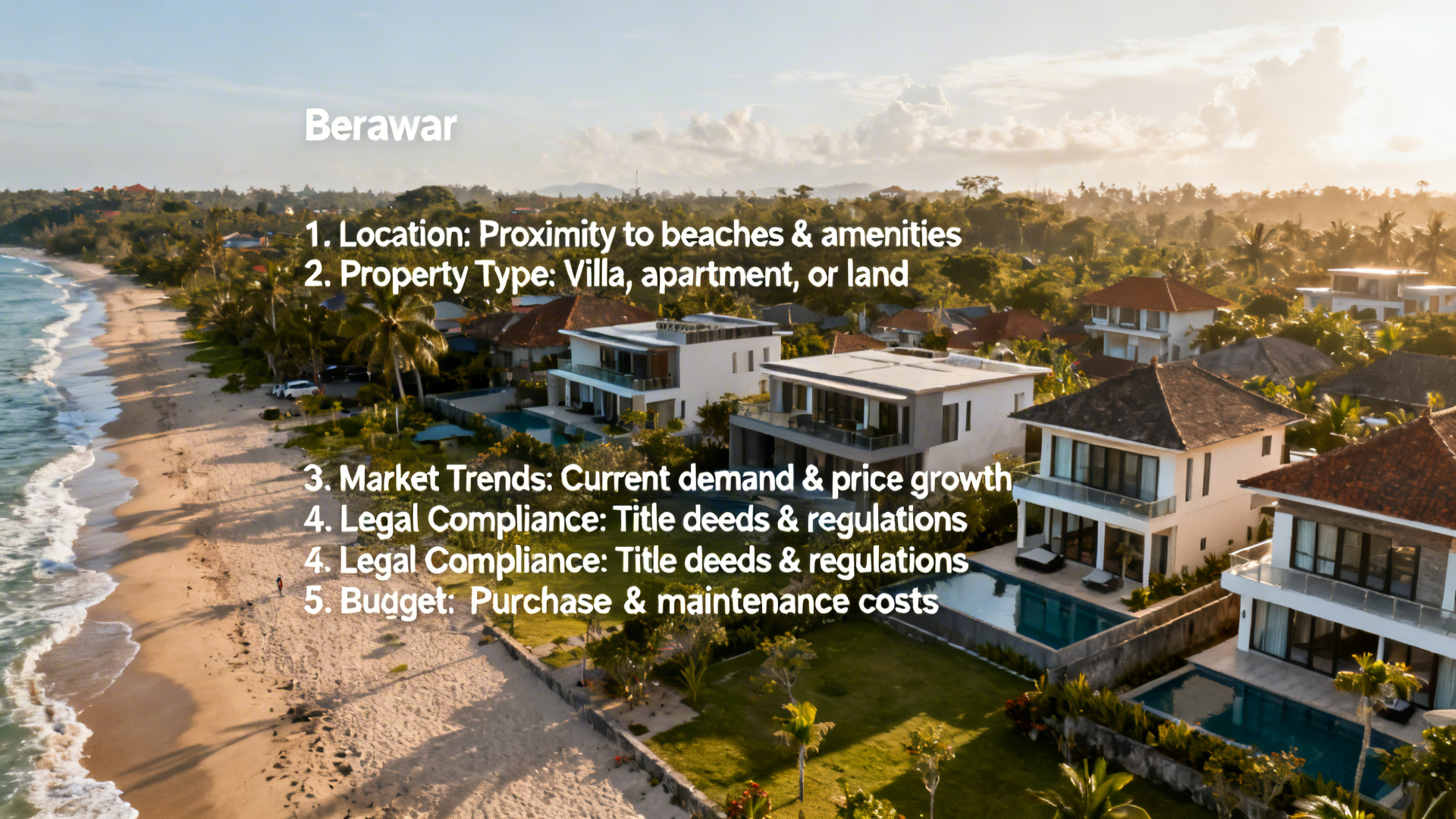 Key Factors to Consider Before Investing in Property for Sale in Berawa
