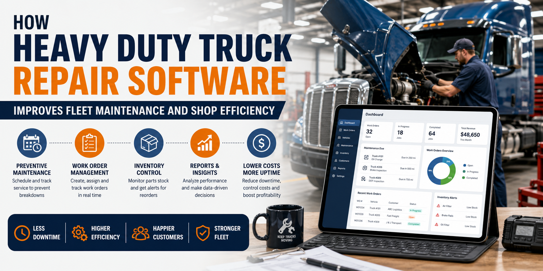 How Heavy Duty Truck Repair Software Improves Fleet Maintenance and Shop Efficiency