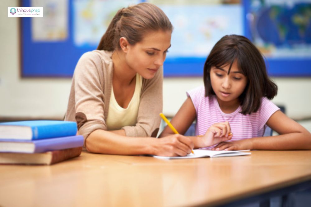 Experienced online math tutor Orange County helping student prepare for exams and homework success