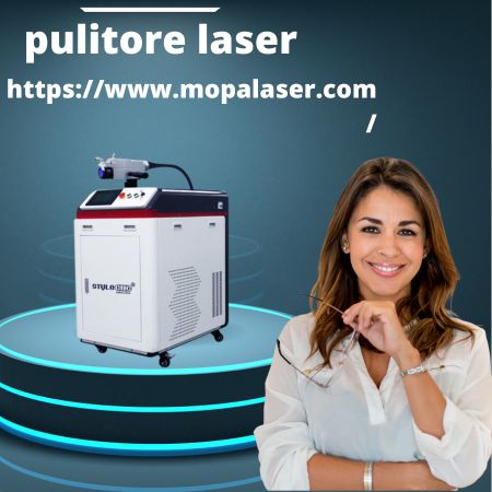 Pulitore laser industriale moderno per rimozione precisa di ruggine, vernice e contaminanti