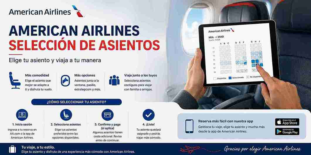 American Airlines selección de asientos
