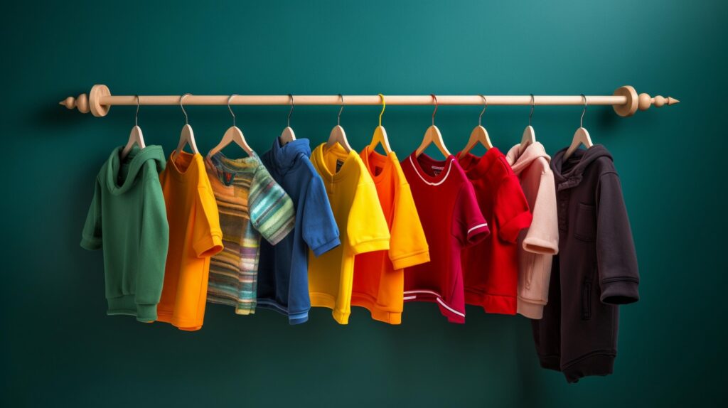kids garments hanging
