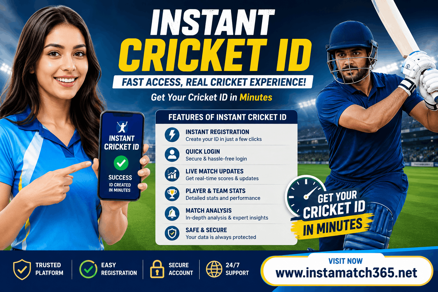 instant cricket id