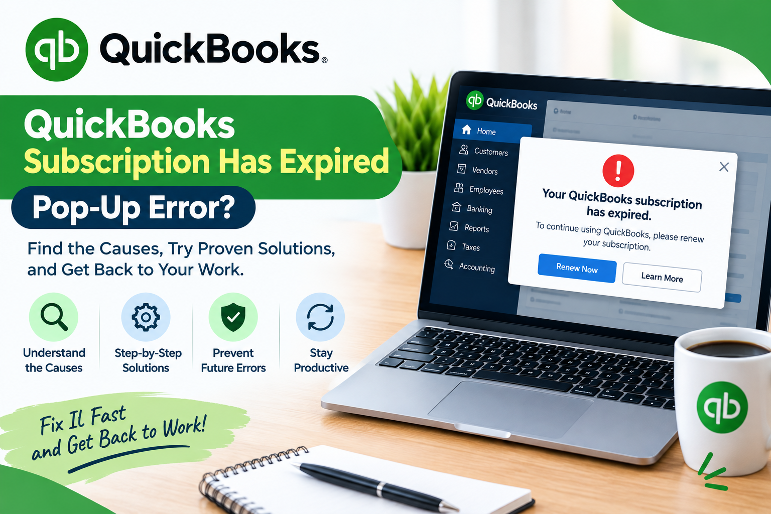 QuickBooks Subscription Has Expired Pop-Up Error: Causes & Fixes