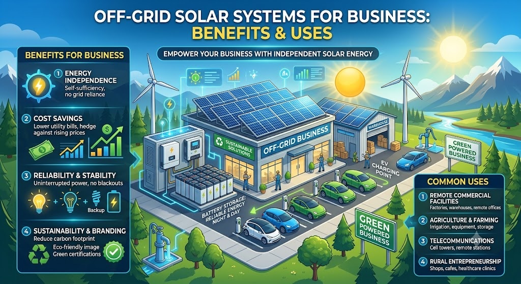 Off-Grid Solar Systems for Business : Benefits & Uses