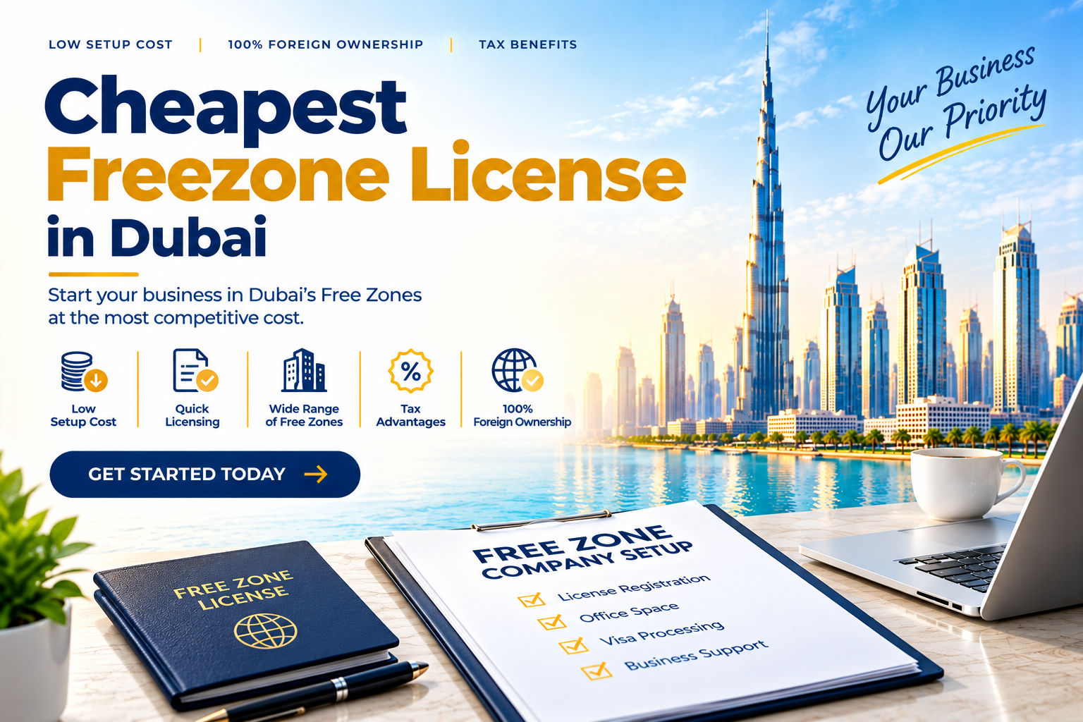 How Much Does a Dubai Free Zone License Cost With One Investor Visa?