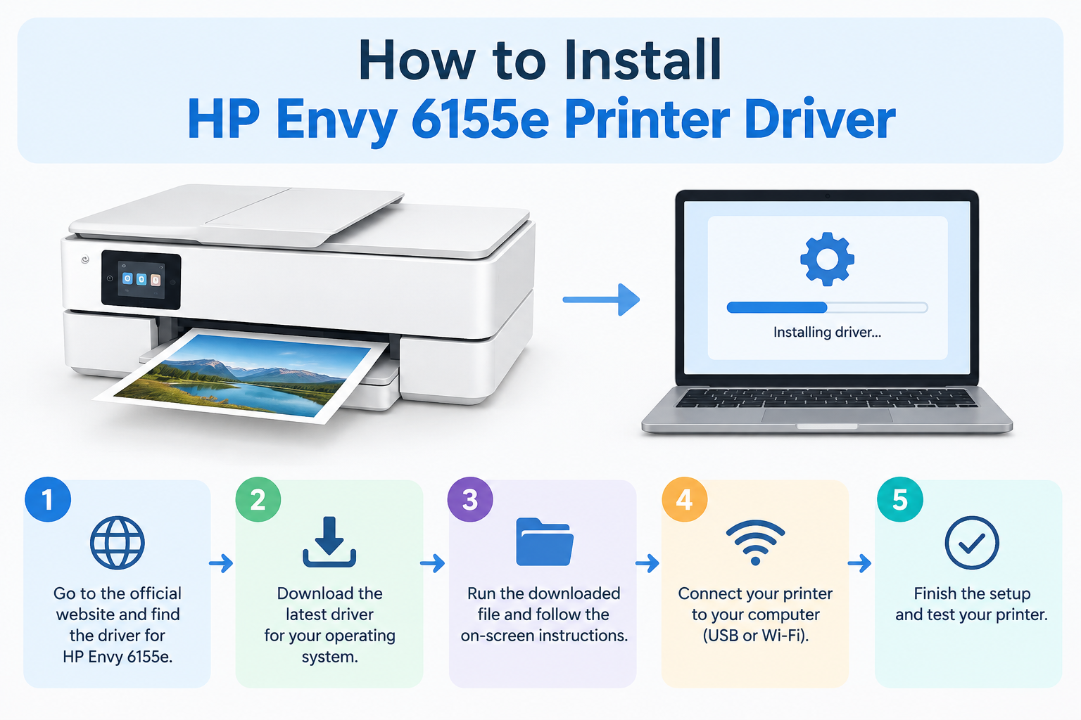 How to Install HP Envy 6155e Printer Driver